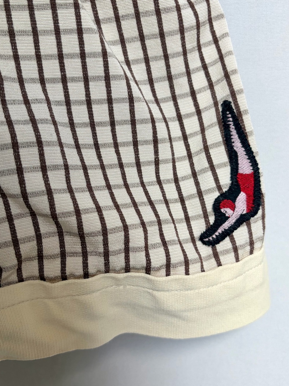Vtg 70s Jantzen Swimsuit Playsuit Sz 16 USA Cream Stripe Pinup Romper Yacht READ - Picture 14 of 16